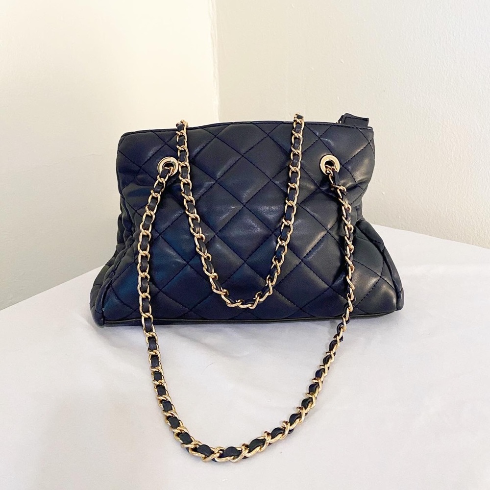 Quilted Navy Purse
